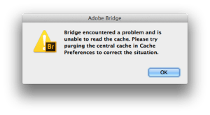 Adobe Bridge Cache Error