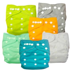 Alva Baby 6pcs Pack Pocket Washable Adjustable Cloth Diapers