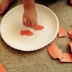 Glueing paper for A Fun Pumpkin Craft for Young Children