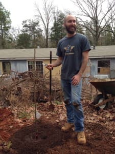 Eric standing next to the new lapins cherry tree 2