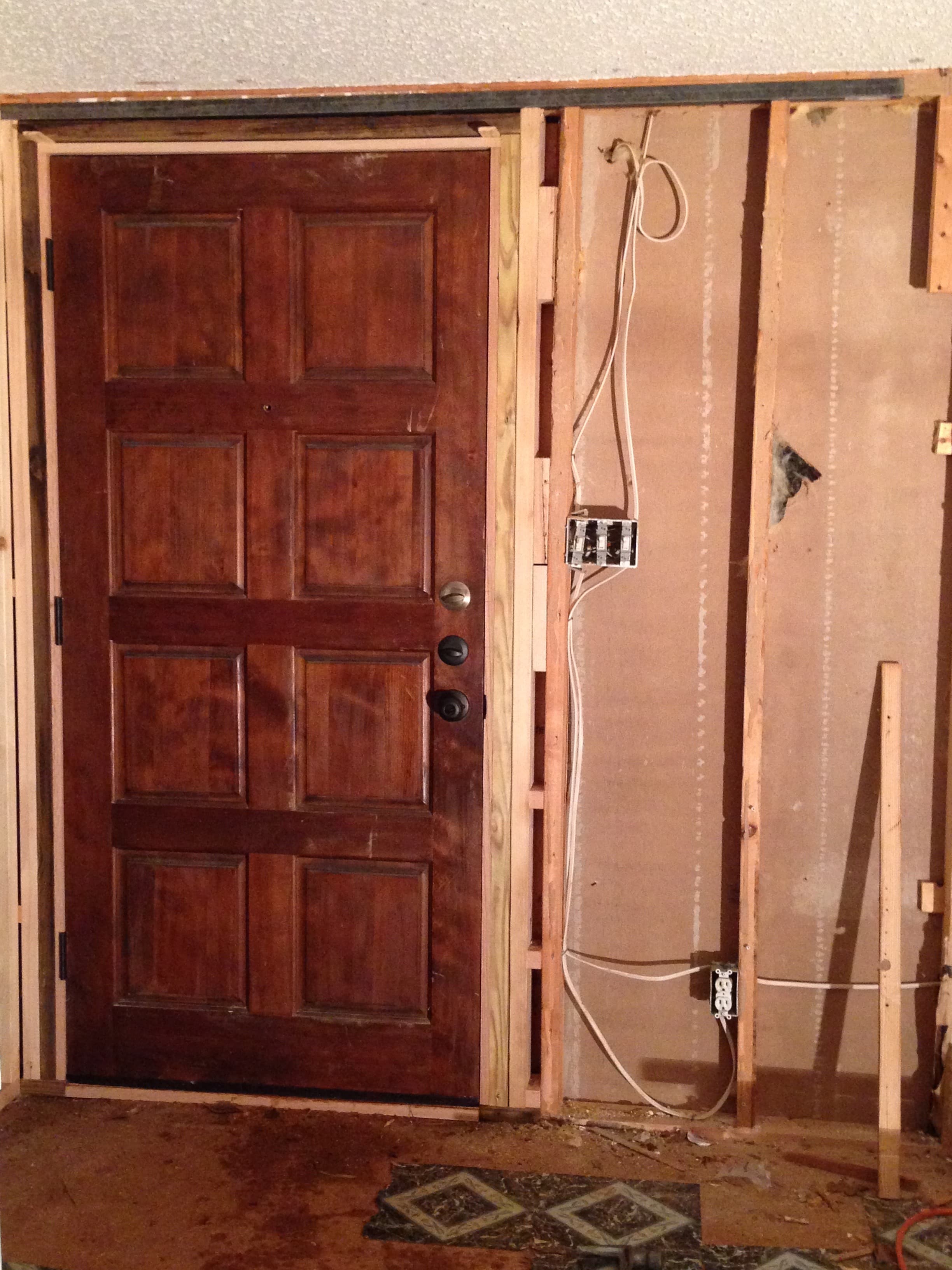 The inside view of our new front door.