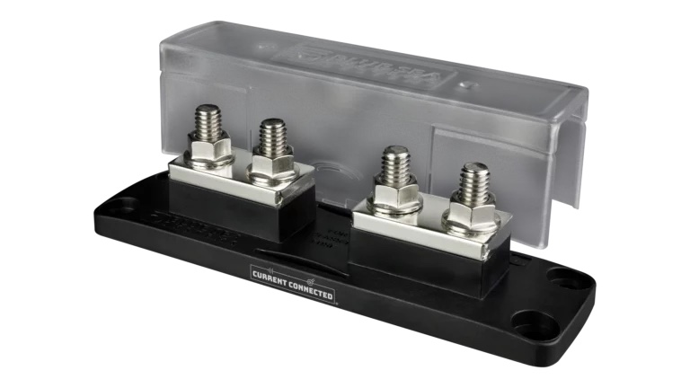 Blue Sea 5502 Class T fuse block with insulating cover installed
